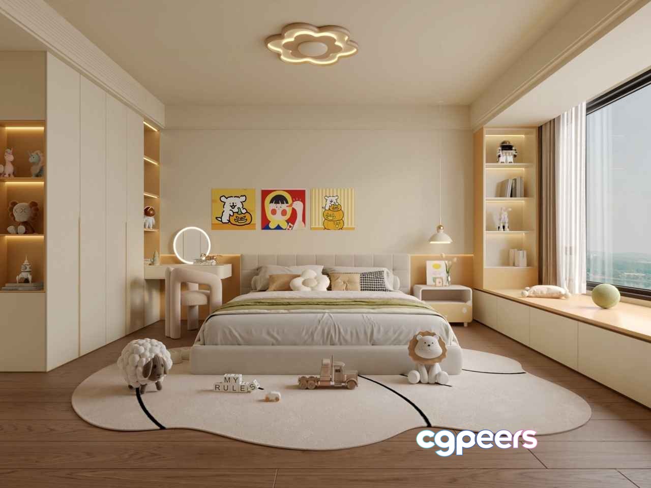 Modern Kid'S Bedroom 3D Model - 1848 - VRAY Render