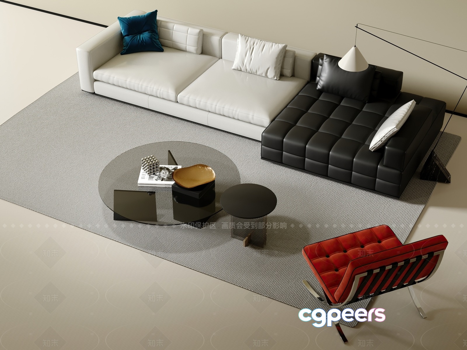 Modern Living Room 3D Model - 10925 - VRAY Render