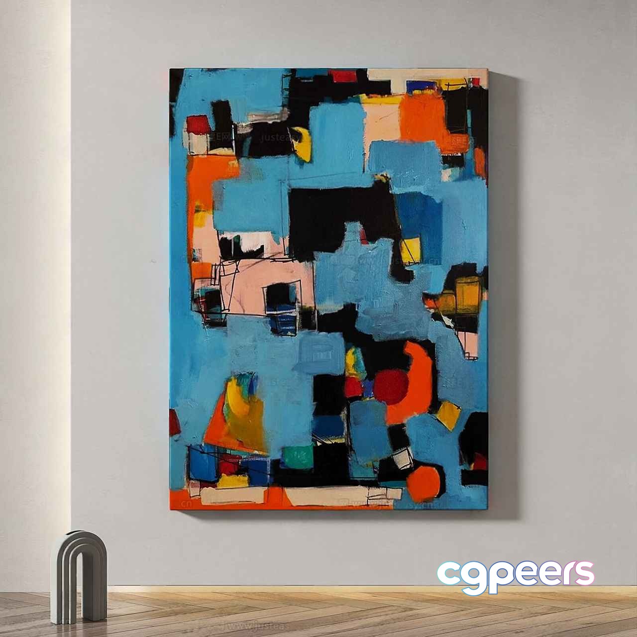 A Colorful Abstract Painting 3D Model - 12365 - VRAY Render