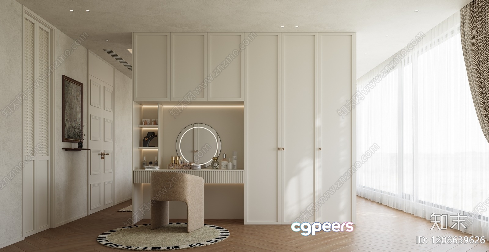 Modern White Dressing Room 3D Model - 2013 - VRAY Render