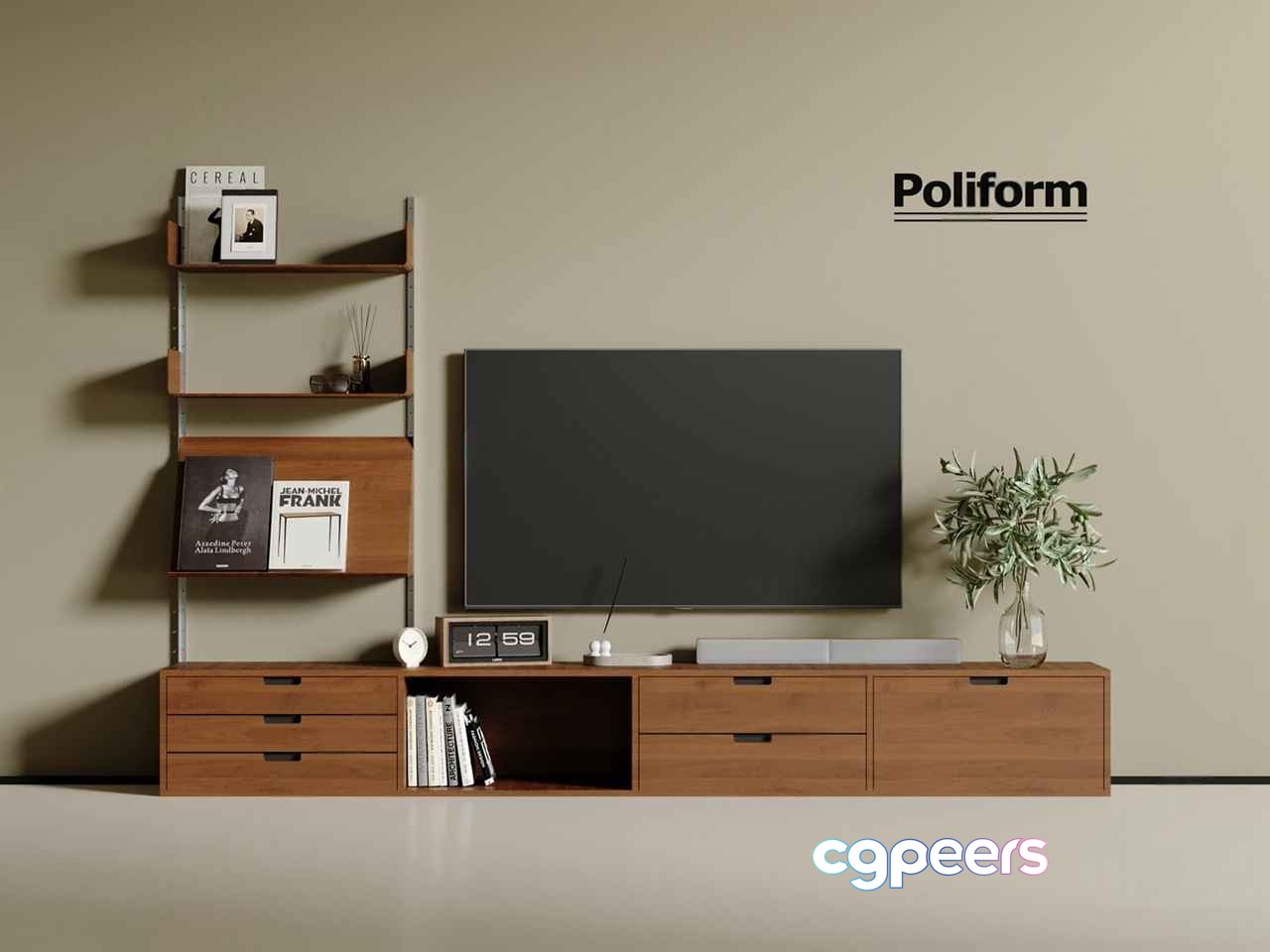 Modern Entertainment Center 3D Model - 16971 - VRAY Render Modern Entertainment Center 3D Model - 16971 - VRAY Render