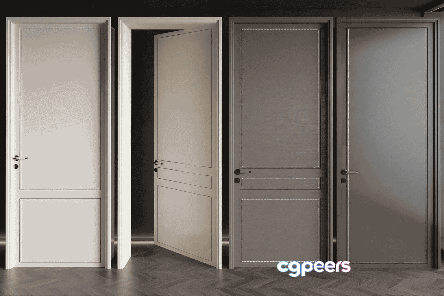 Four Doors 3D Model - 14839 - VRAY Render Four Doors 3D Model - 14839 - VRAY Render