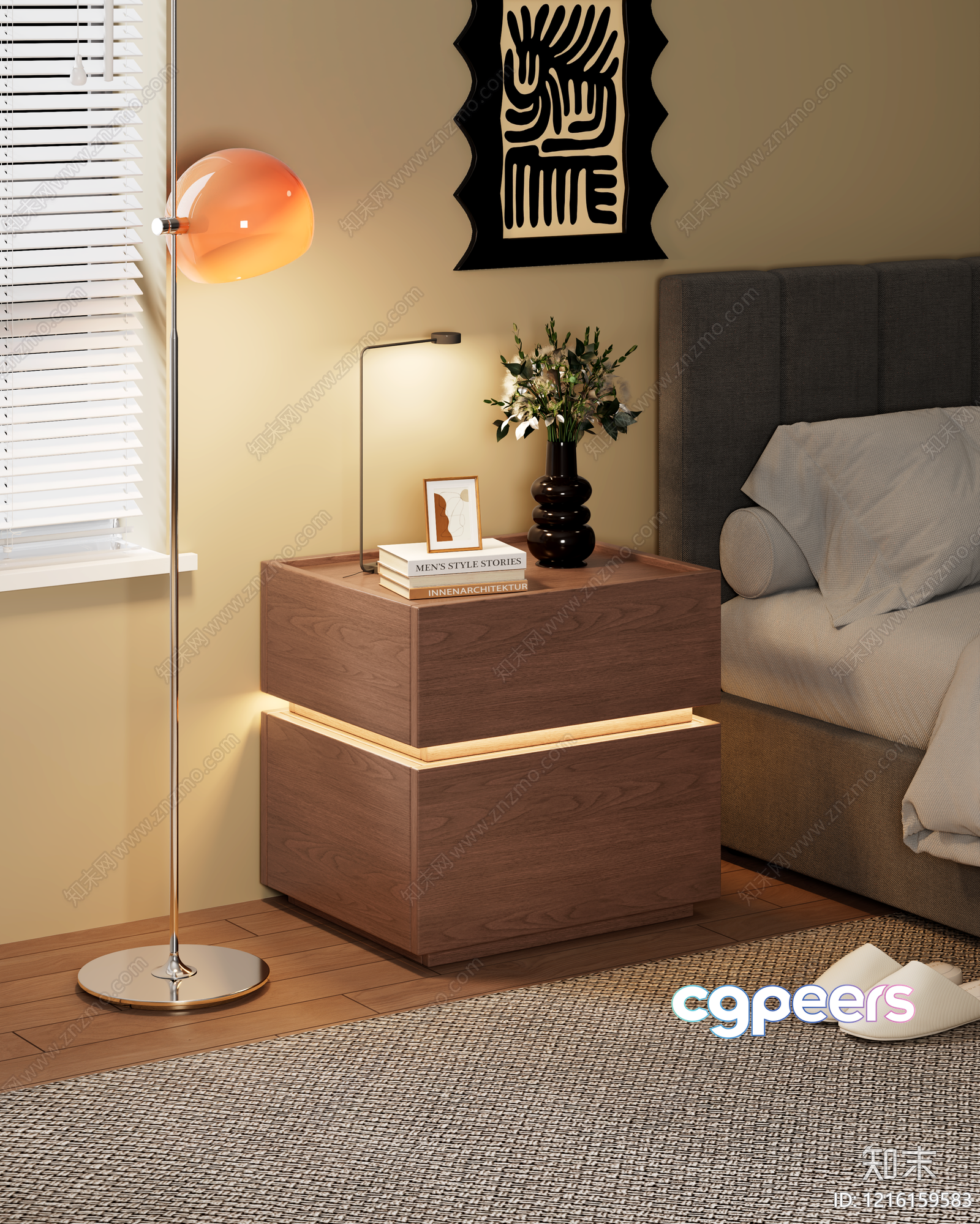 Cozy Bedroom 3D Model - 18068 - VRAY Render