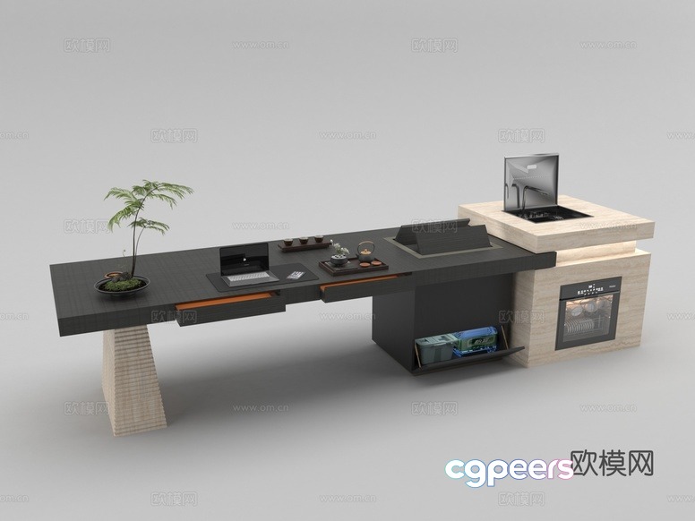 Modern Computer Desk 3D Model - 17362 - VRAY Render Modern Computer Desk 3D Model - 17362 - VRAY Render