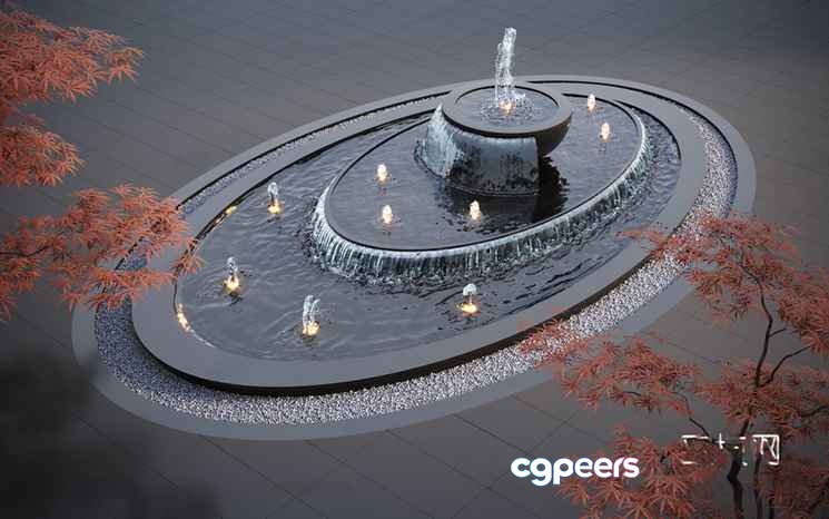 A Large Fountain 3D Model - 9129 - CORONA Render A Large Fountain 3D Model - 9129 - CORONA Render