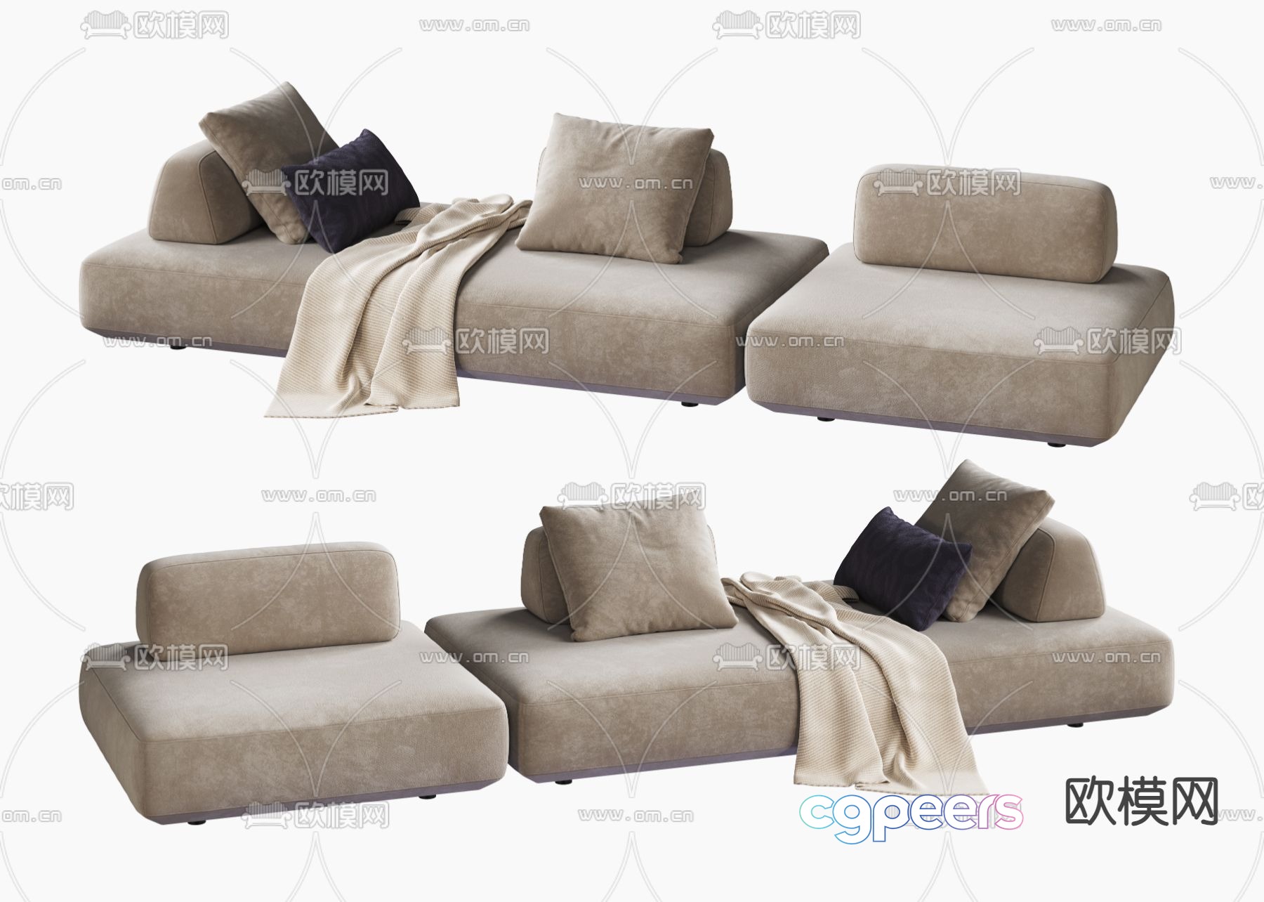 Modern Living Room 3D Model - 15960 - VRAY Render
