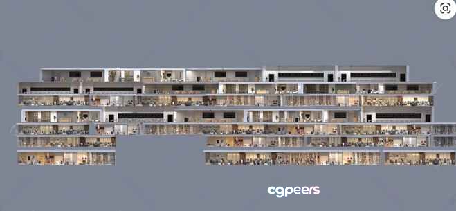 A Large Multi-Story Building 3D Model - 14189 - VRAY Render A Large Multi-Story Building 3D Model - 14189 - VRAY Render