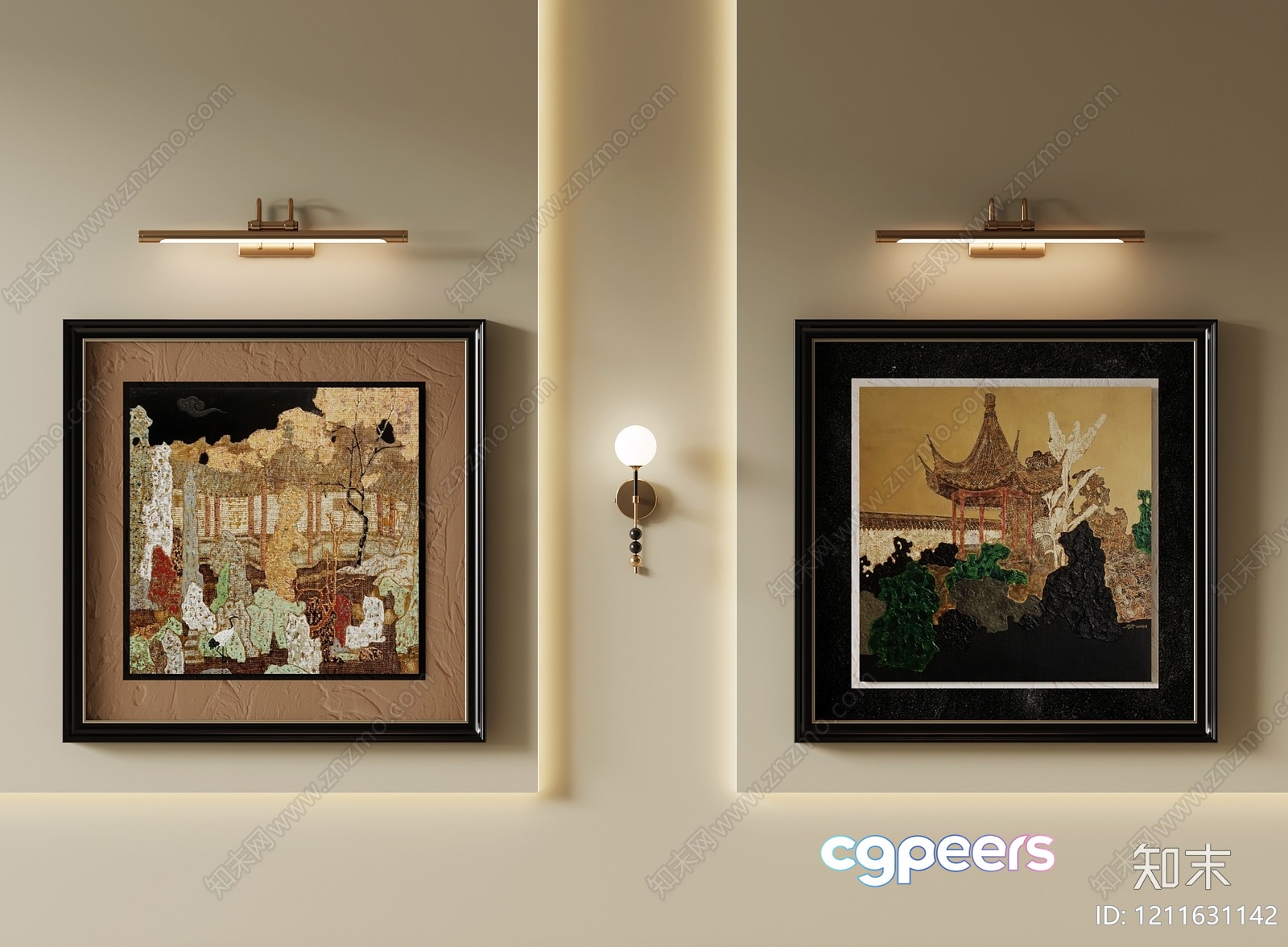 Modern Art Display 3D Model - 19454 - VRAY Render
