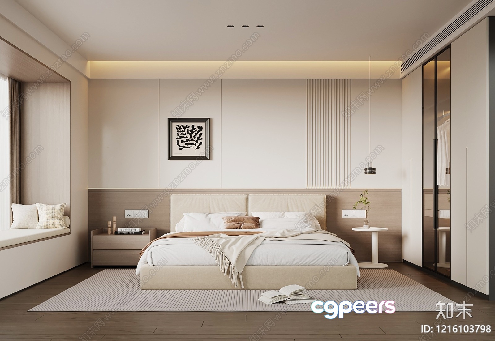 Cozy Modern Bedroom 3D Model - 10194 - VRAY Render