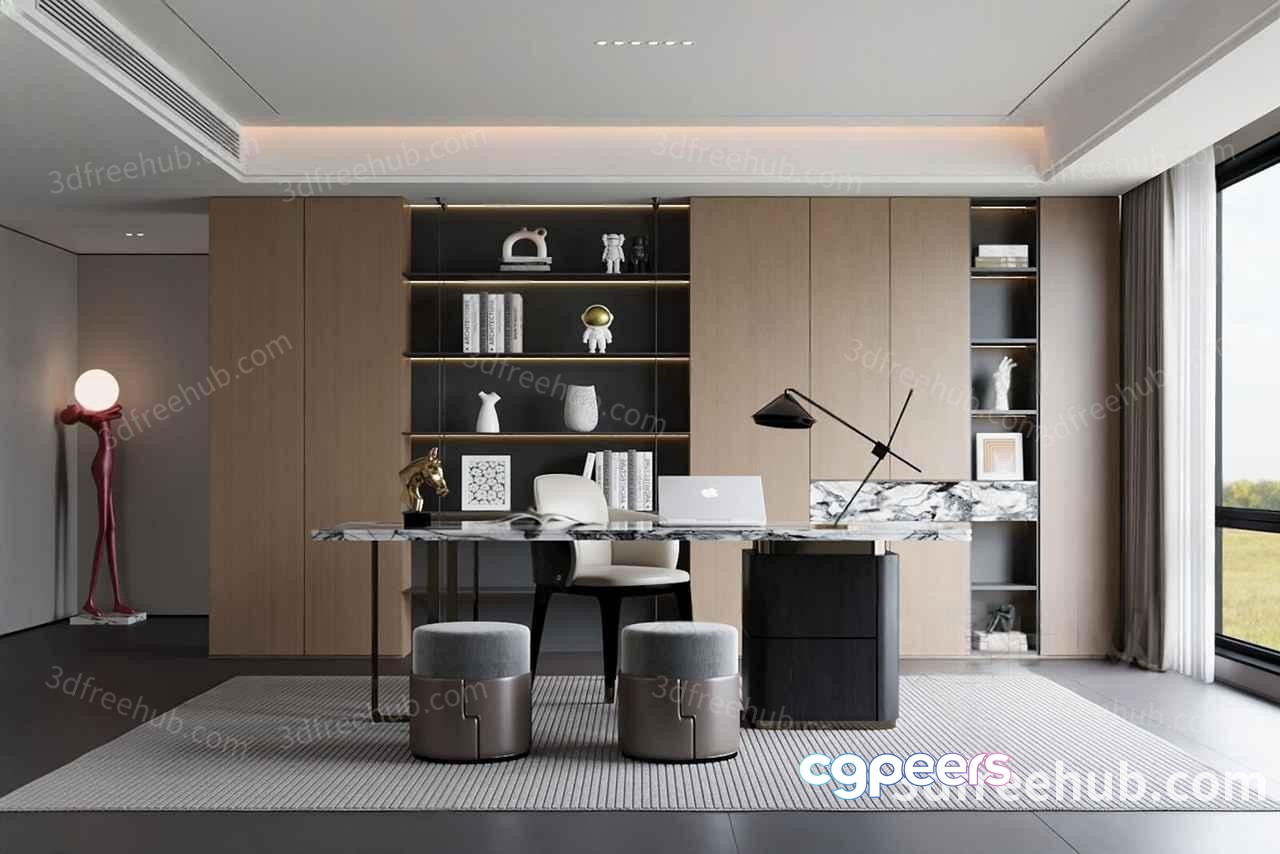 Modern Office Space 3D Model - 19545 - VRAY Render Modern Office Space 3D Model - 19545 - VRAY Render