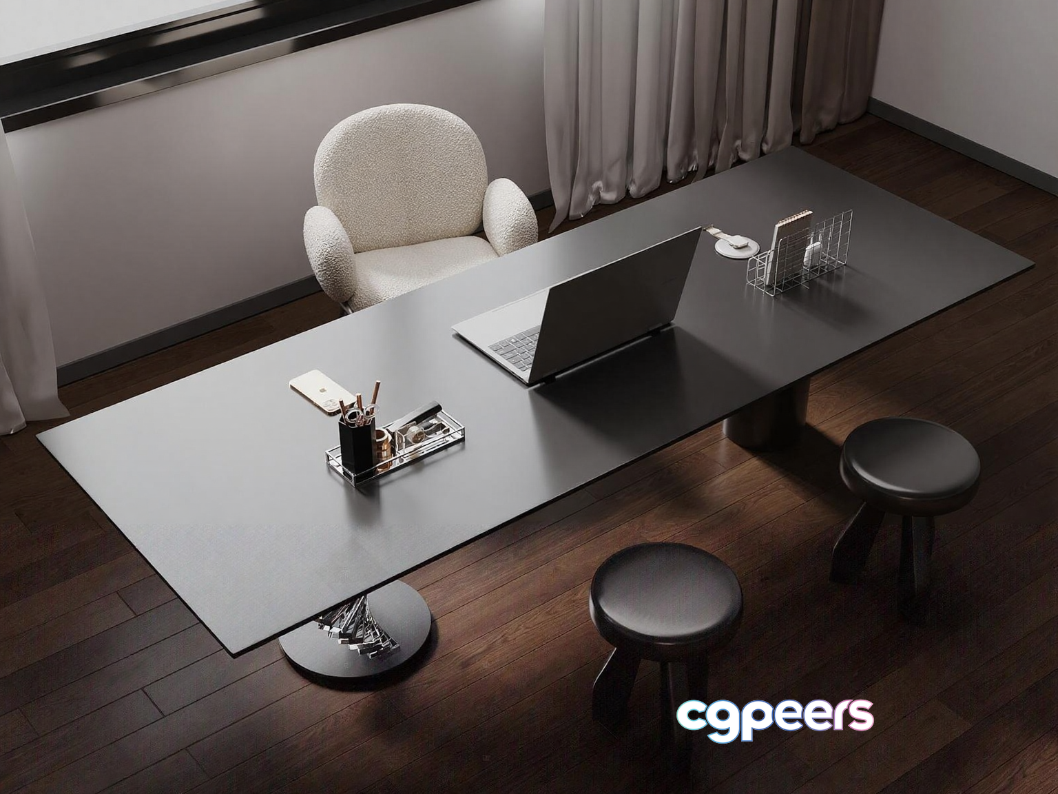 Modern Office Desk 3D Model - 23068 - VRAY Render
