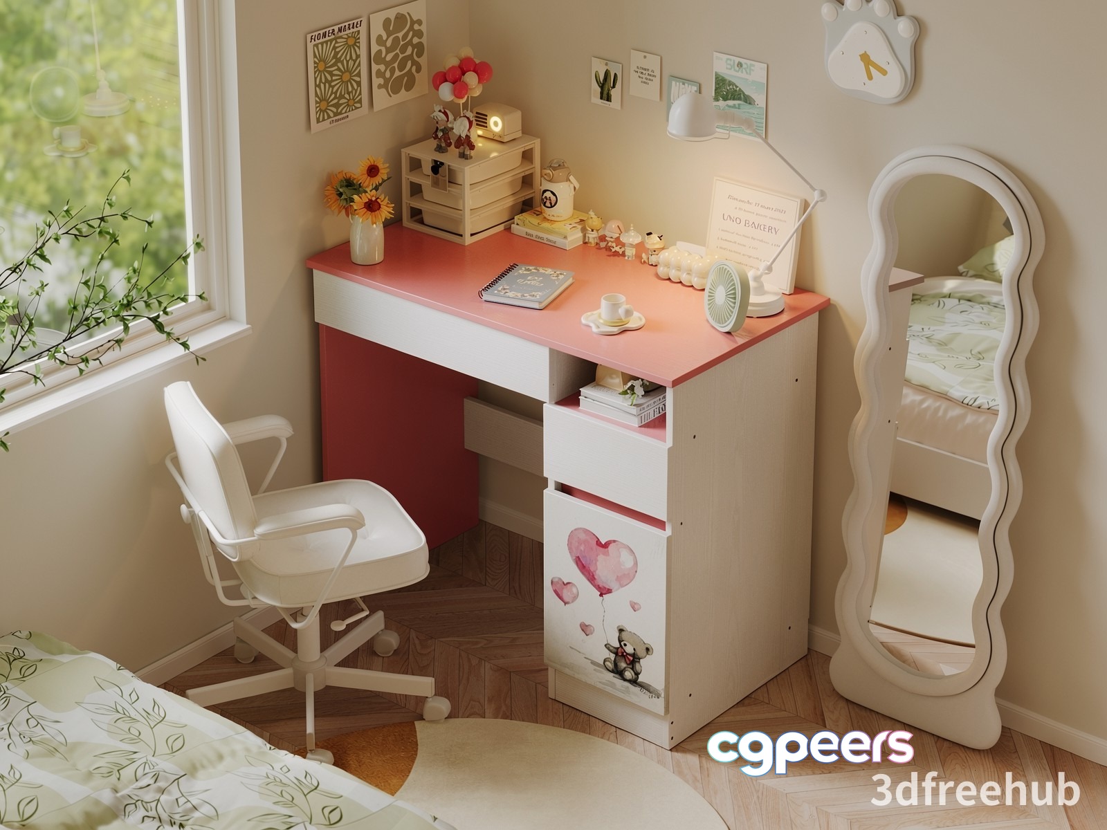 A Small Girl'S Bedroom 3D Model - 21196 - VRAY Render