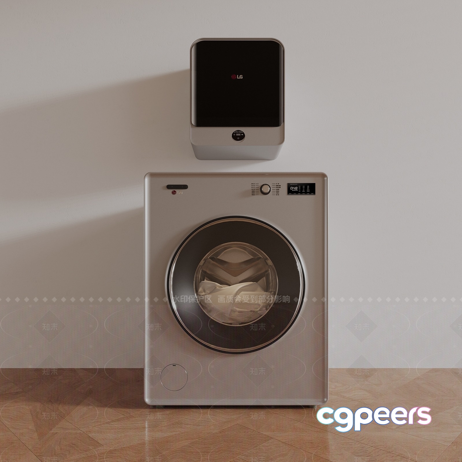 A Washer And Dryer 3D Model - 14805 - CORONA Render