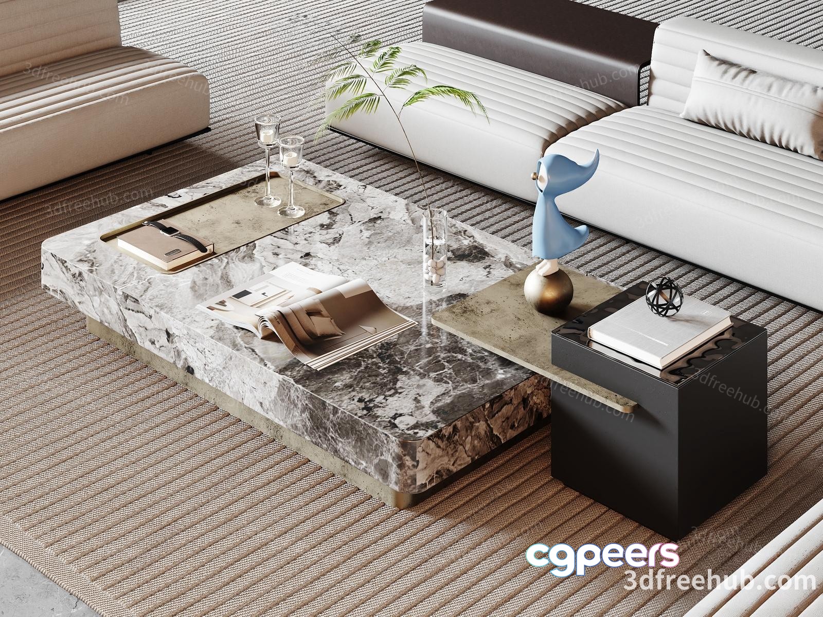 Modern Living Room 3D Model - 6209 - VRAY Render