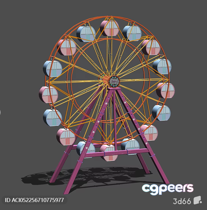 A 3D Model Of A Ferris Wheel 3D Model - 19705 - VRAY Render A 3D Model Of A Ferris Wheel 3D Model - 19705 - VRAY Render