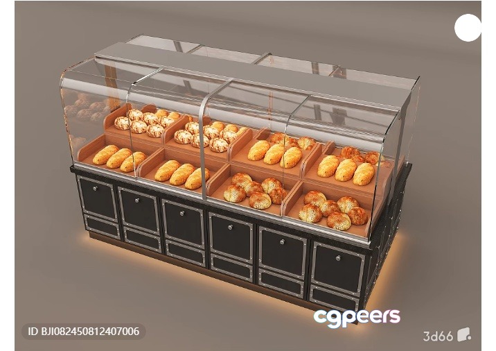 A Bakery Case With Pastries 3D Model - 2808 - VRAY Render A Bakery Case With Pastries 3D Model - 2808 - VRAY Render