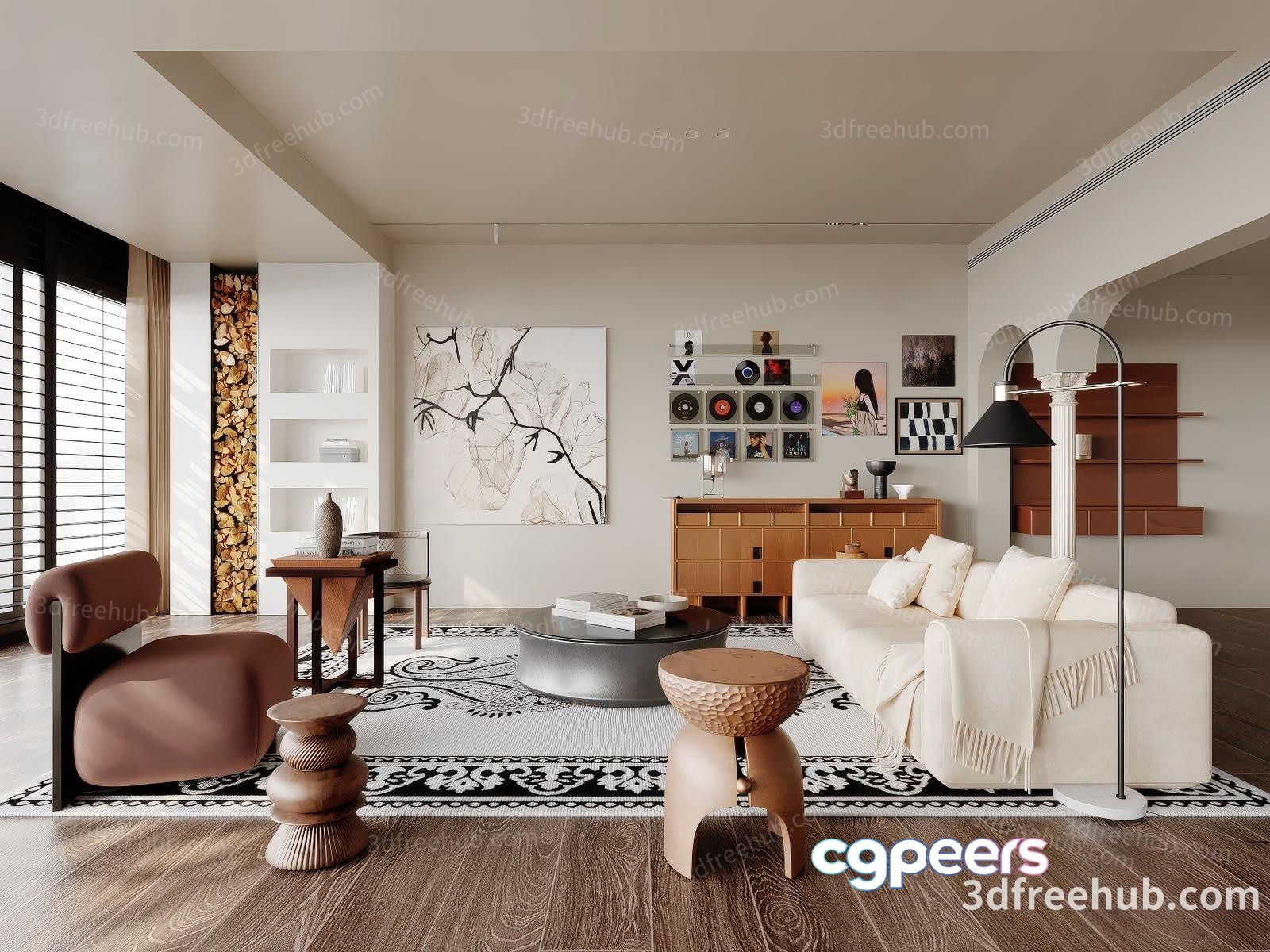 Modern Living Room 3D Model - 20864 - VRAY Render