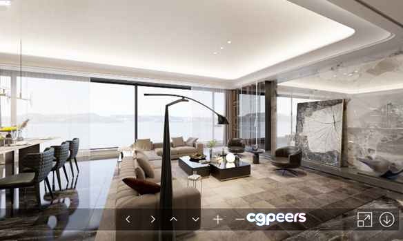 Modern Living Room 3D Model - 3067 - VRAY Render