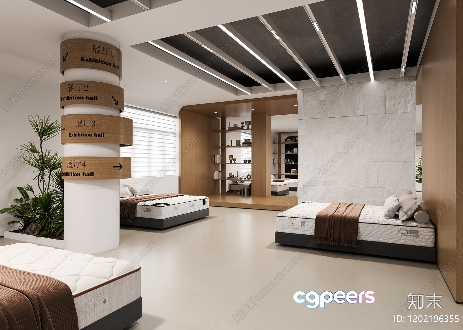 Modern Bed And Mattress Store 3D Model - 5272 - CORONA Render Modern Bed And Mattress Store 3D Model - 5272 - CORONA Render