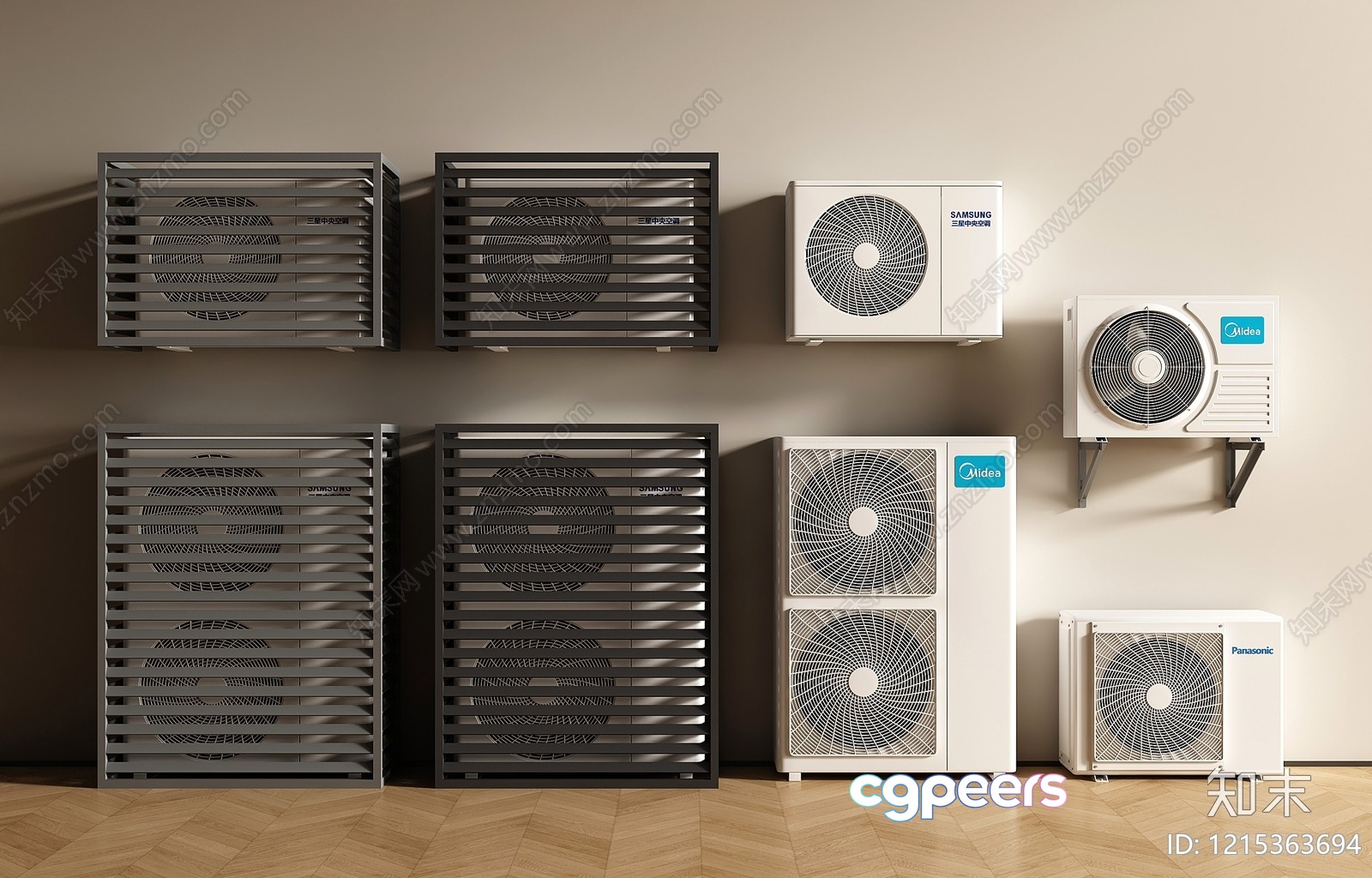 A Collection Of Air Conditioning Units 3D Model - 14276 - VRAY Render