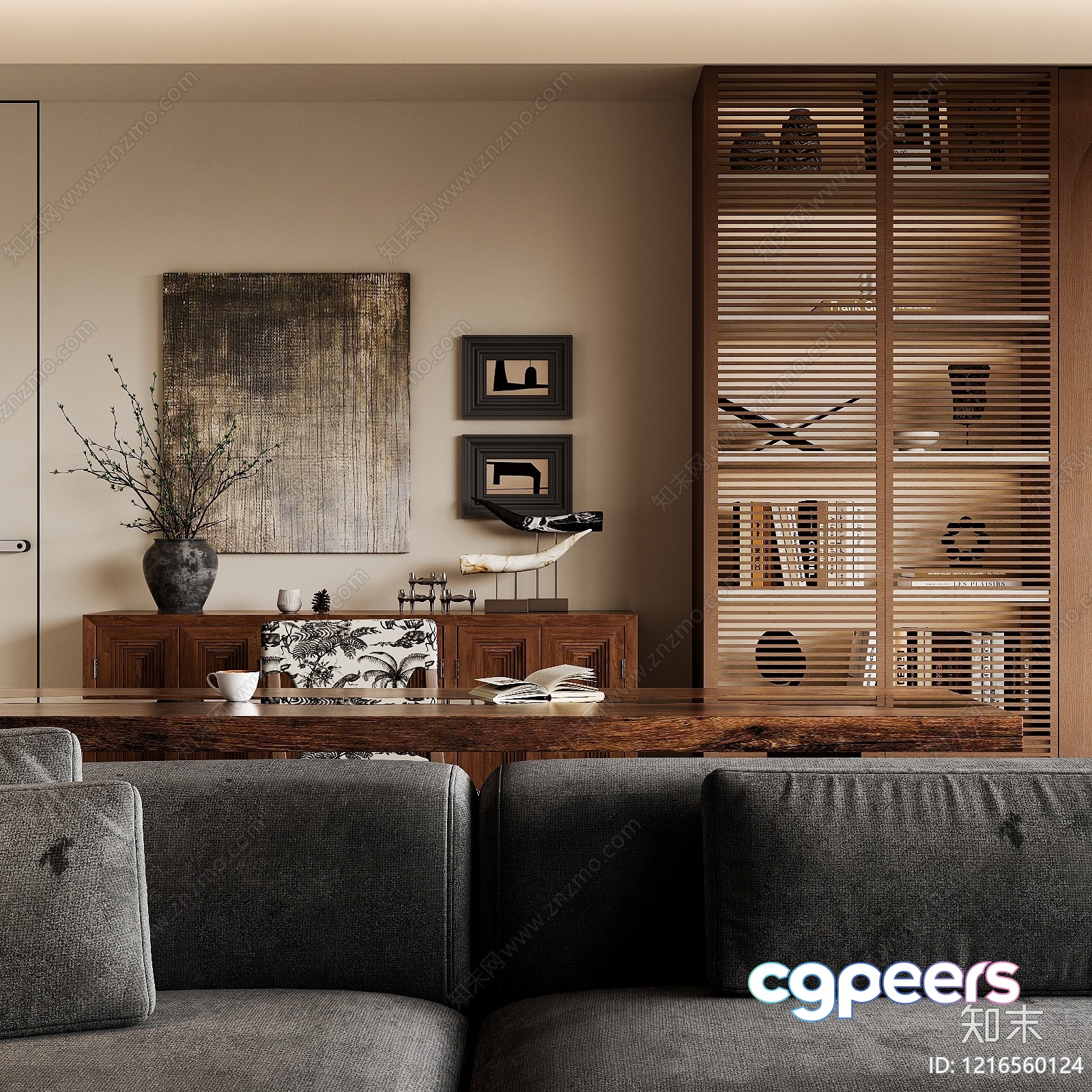 Modern Living Room 3D Model - 18437 - VRAY Render