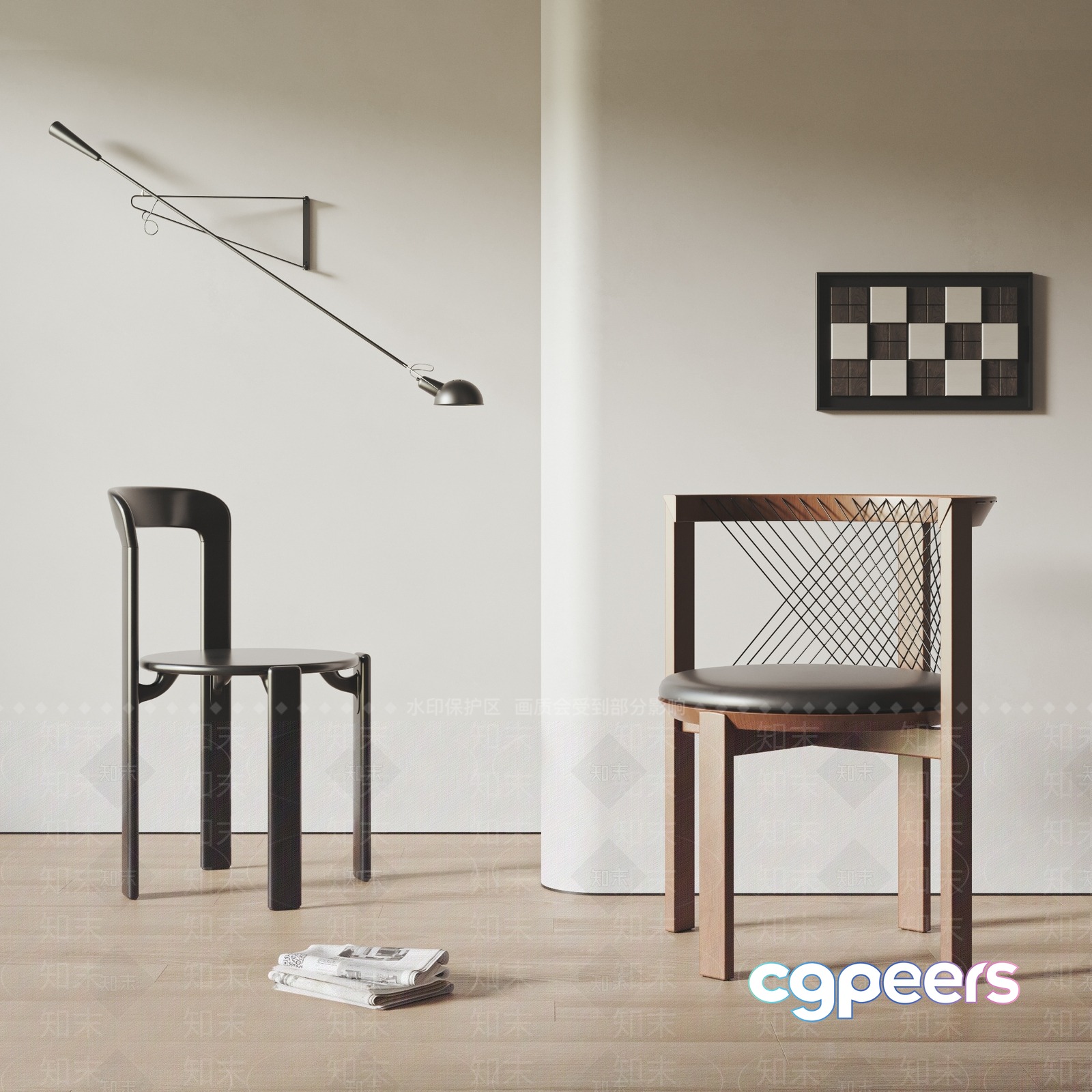 A Modern Chair 3D Model - 13388 - VRAY Render