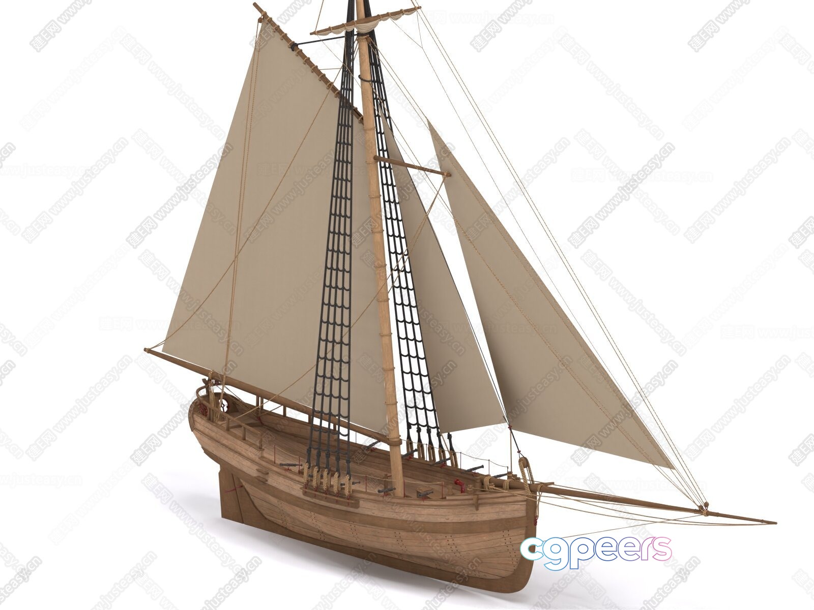 Wooden Sailboat Model 3D Model - 9709 - VRAY Render Wooden Sailboat Model 3D Model - 9709 - VRAY Render