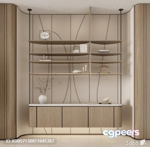 Modern Shelving Unit 3D Model - 18465 - VRAY Render