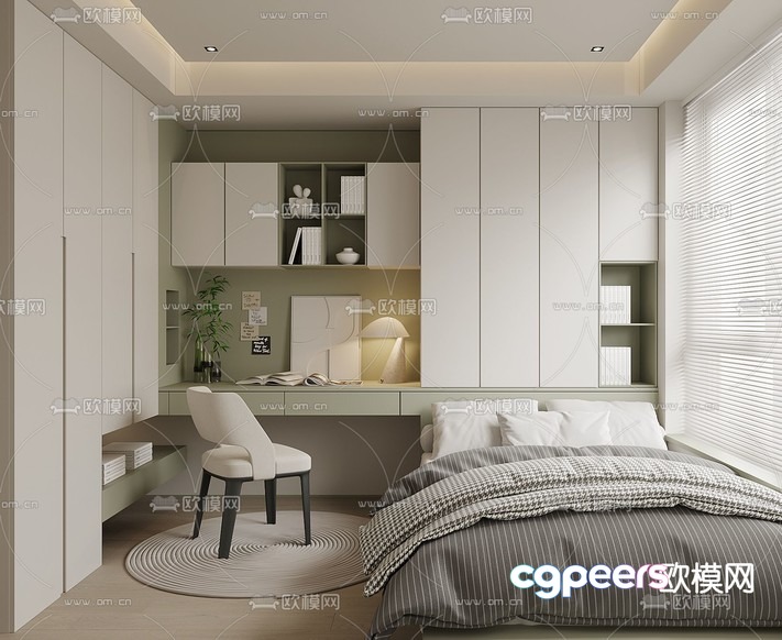 Modern Bedroom 3D Model - 16354 - VRAY Render