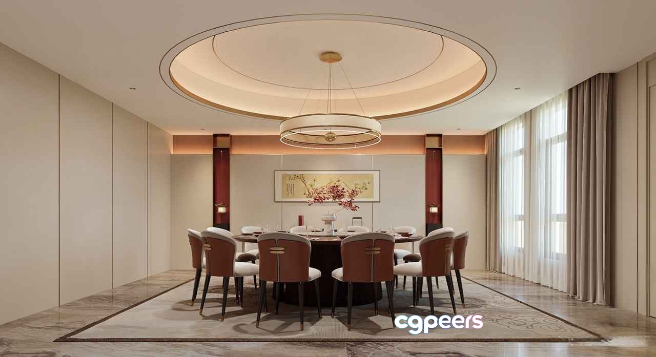Modern Dining Room 3D Model - 11656 - CORONA Render