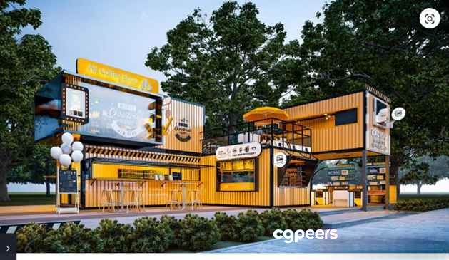 A Shipping Container Building 3D Model - 13298 - VRAY Render