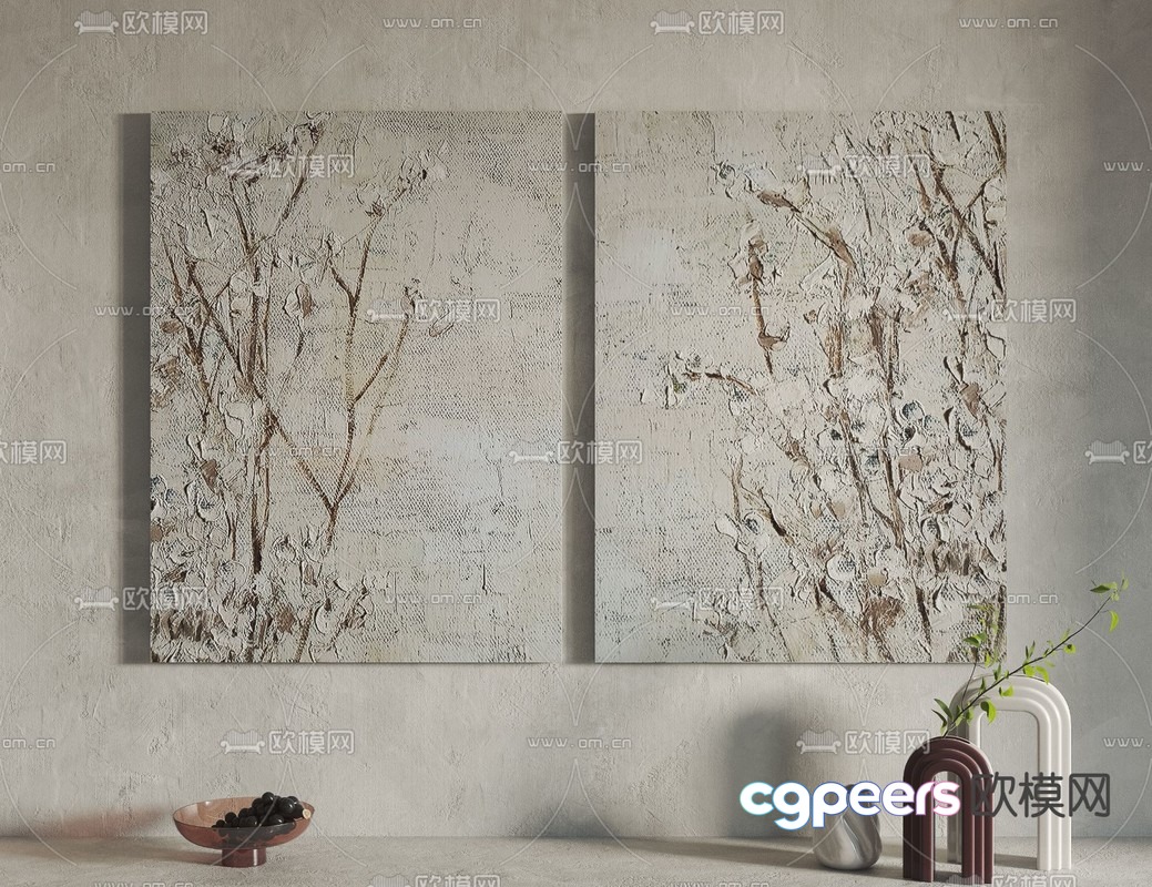 Modern Wall Art 3D Model - 6851 - VRAY Render