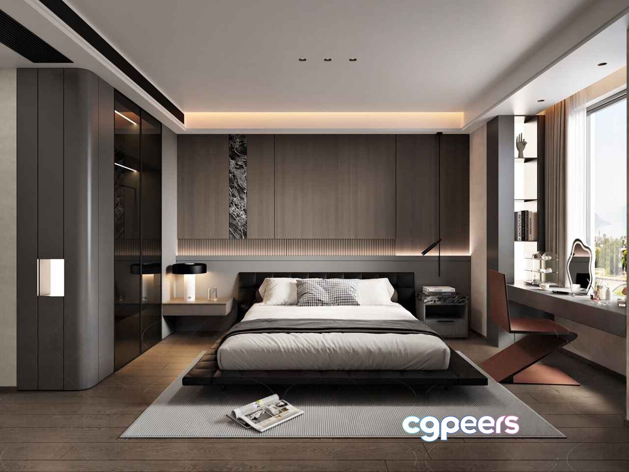 Modern Master Bedroom 3D Model - 5326 - VRAY Render Modern Master Bedroom 3D Model - 5326 - VRAY Render