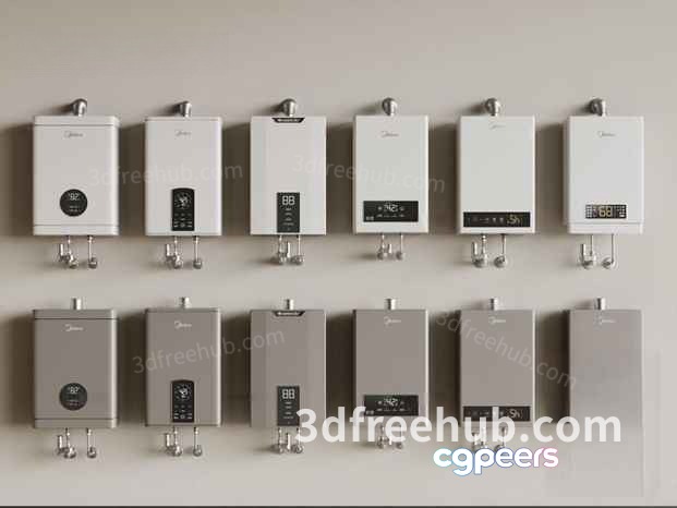 Tankless Water Heaters 3D Model - 18588 - VRAY Render