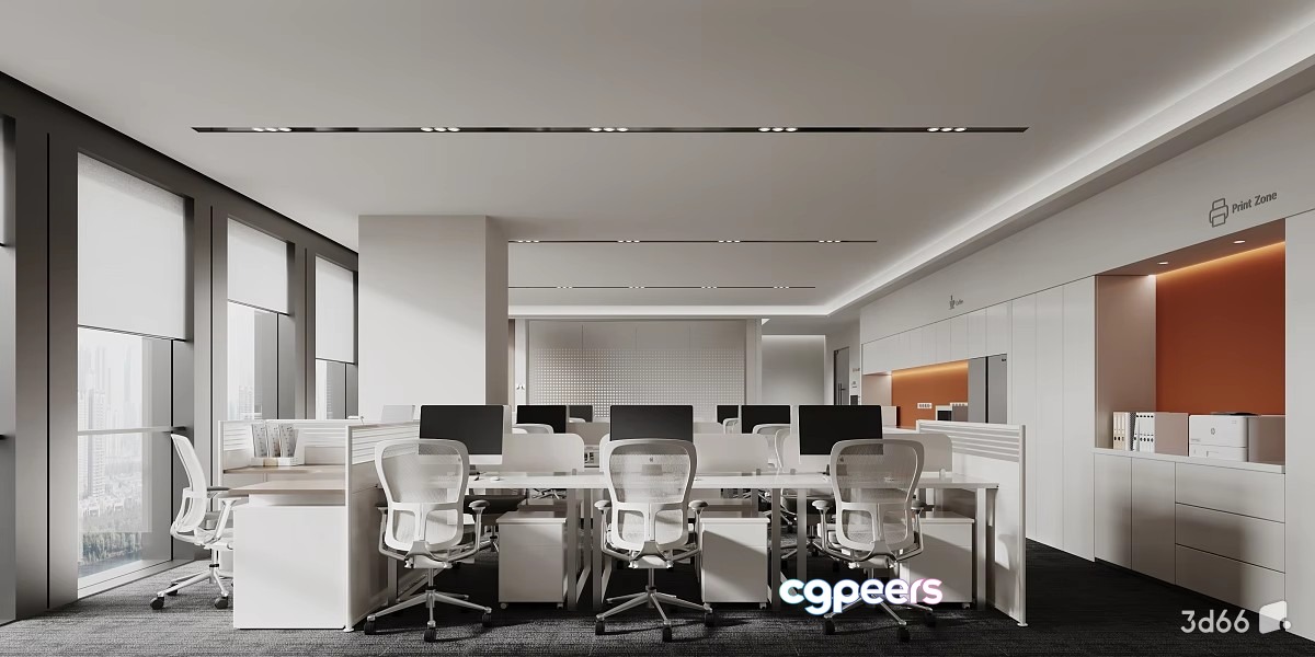Modern Office Space 3D Model - 22073 - VRAY Render Modern Office Space 3D Model - 22073 - VRAY Render