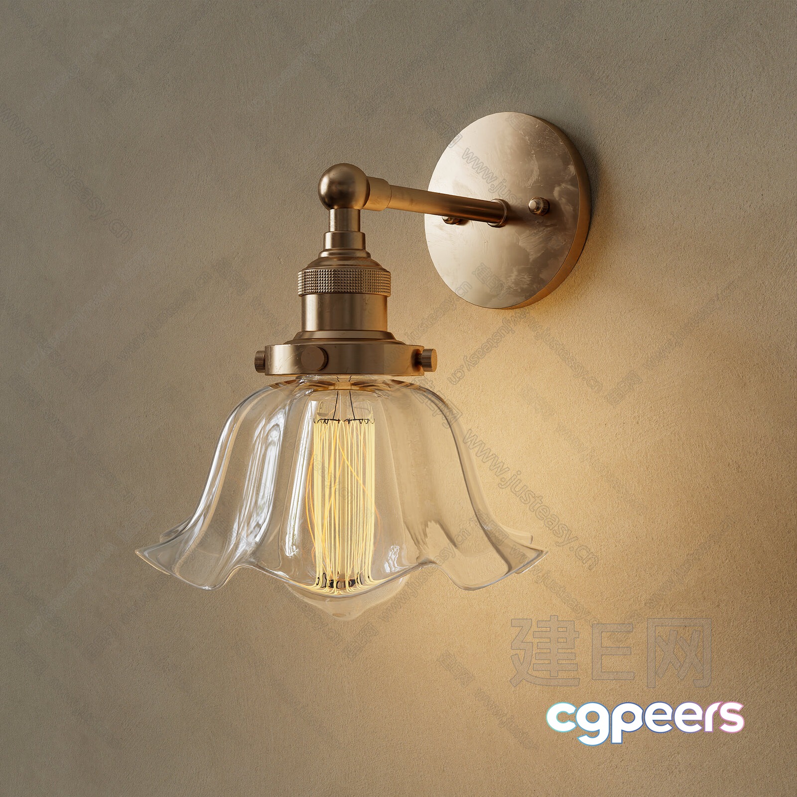 Gold Light Fixture 3D Model - 5742 - VRAY Render Gold Light Fixture 3D Model - 5742 - VRAY Render