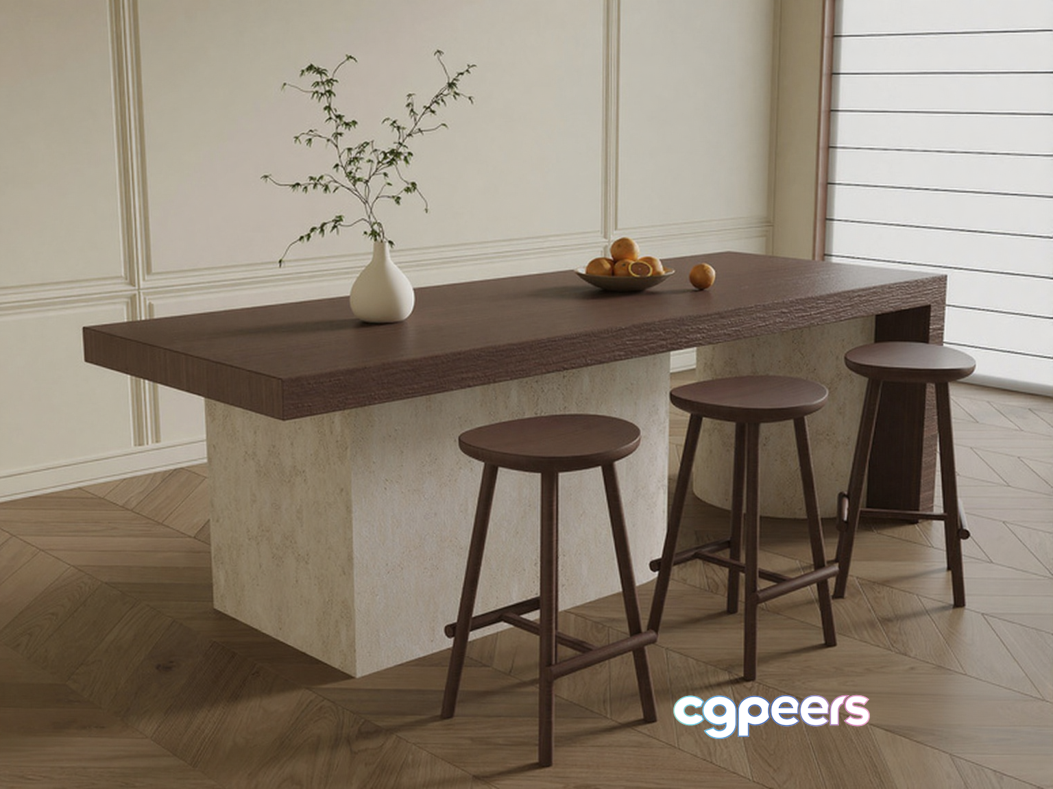 Modern Kitchen Island 3D Model - 14610 - VRAY Render