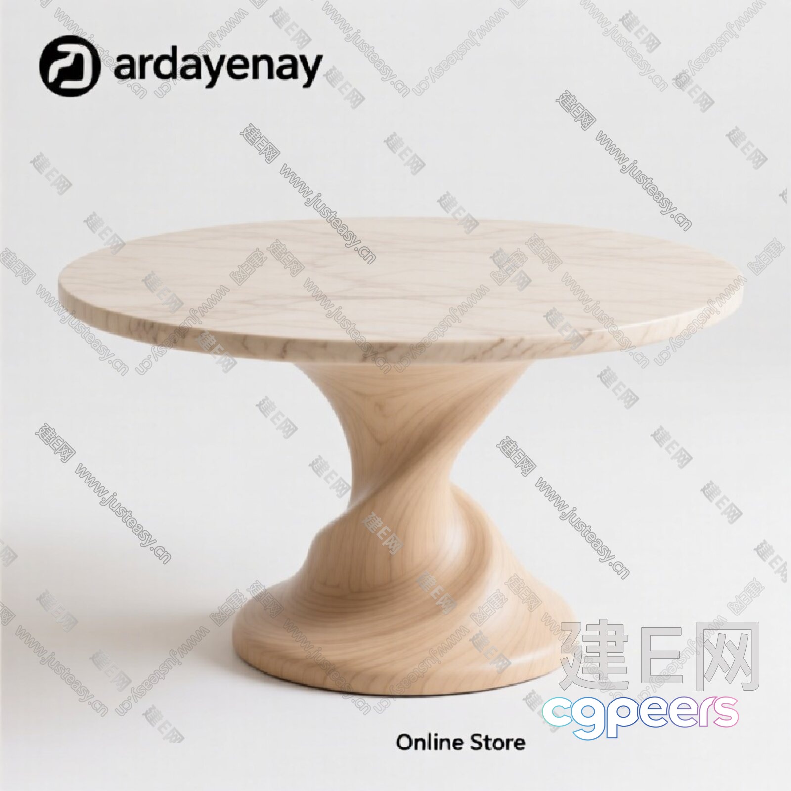 A Wooden Cake Stand 3D Model - 4666 - VRAY Render