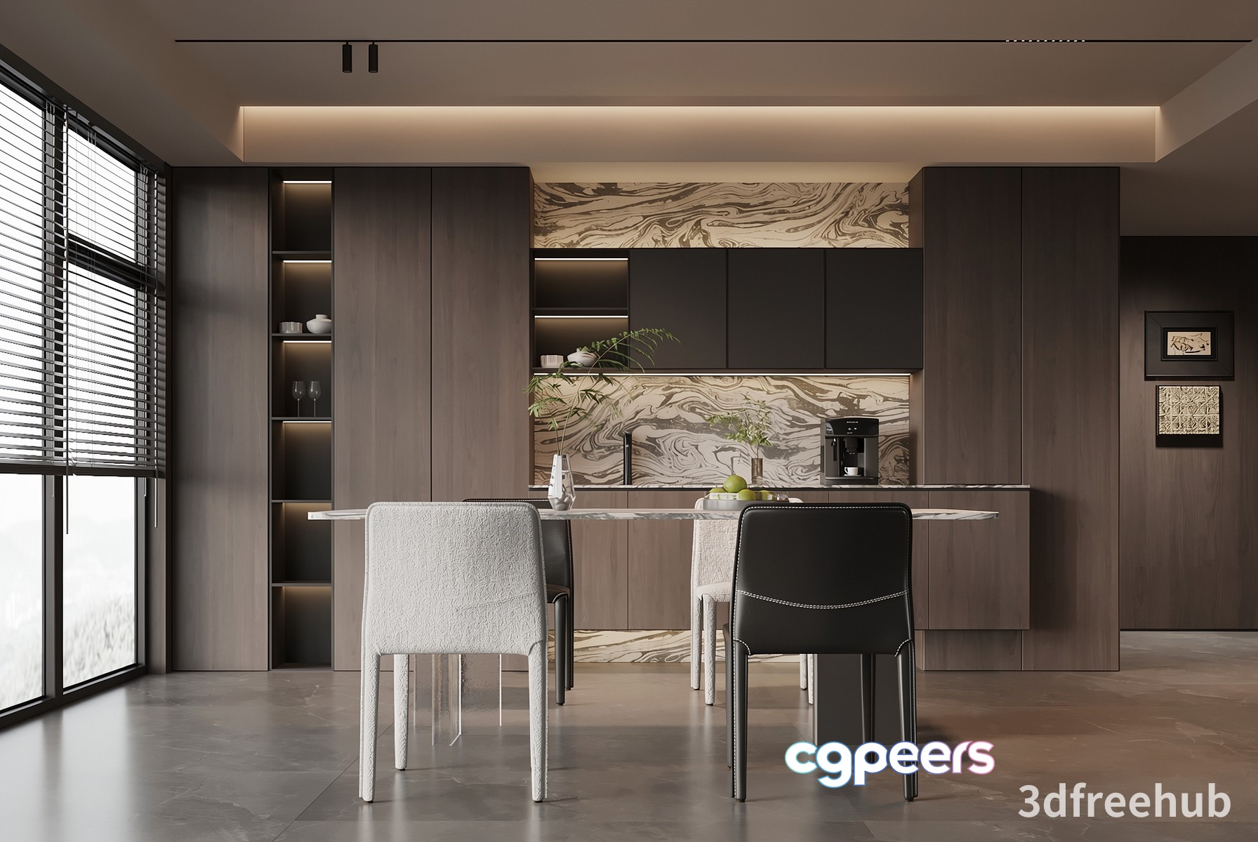 Modern Dining Room 3D Model - 21310 - VRAY Render