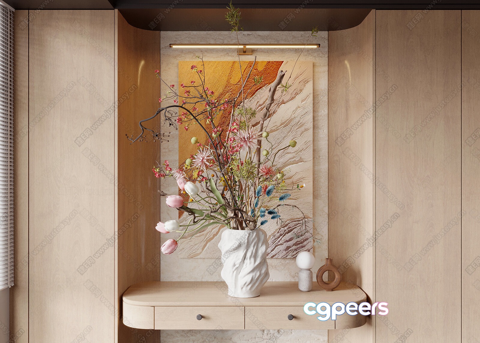 Modern Decorative Shelf 3D Model - 14232 - CORONA Render Modern Decorative Shelf 3D Model - 14232 - CORONA Render