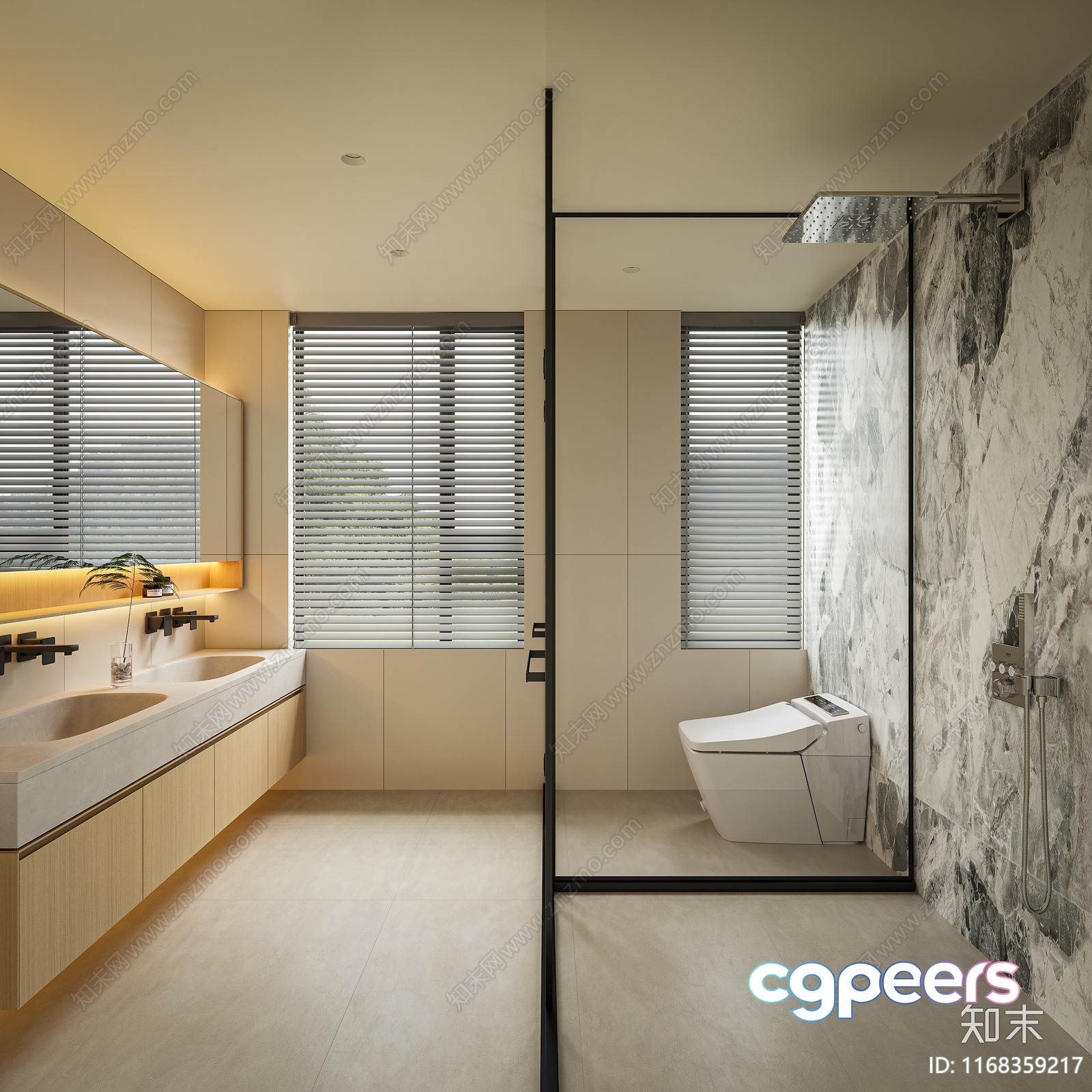 Modern Bathroom 3D Model - 4334 - VRAY Render Modern Bathroom 3D Model - 4334 - VRAY Render