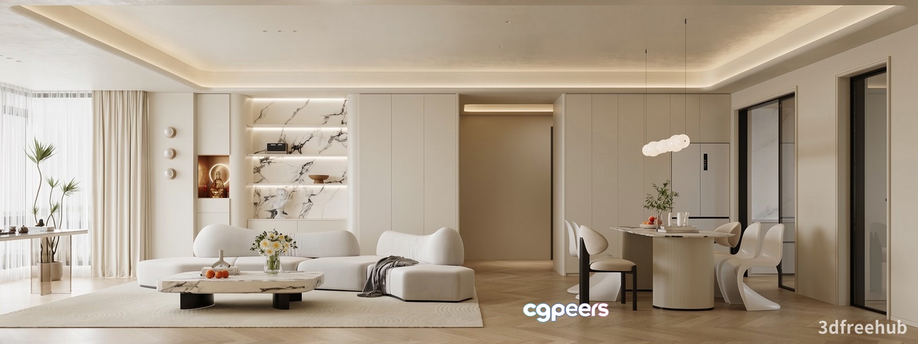 Modern Living Room 3D Model - 3738 - VRAY Render Modern Living Room 3D Model - 3738 - VRAY Render