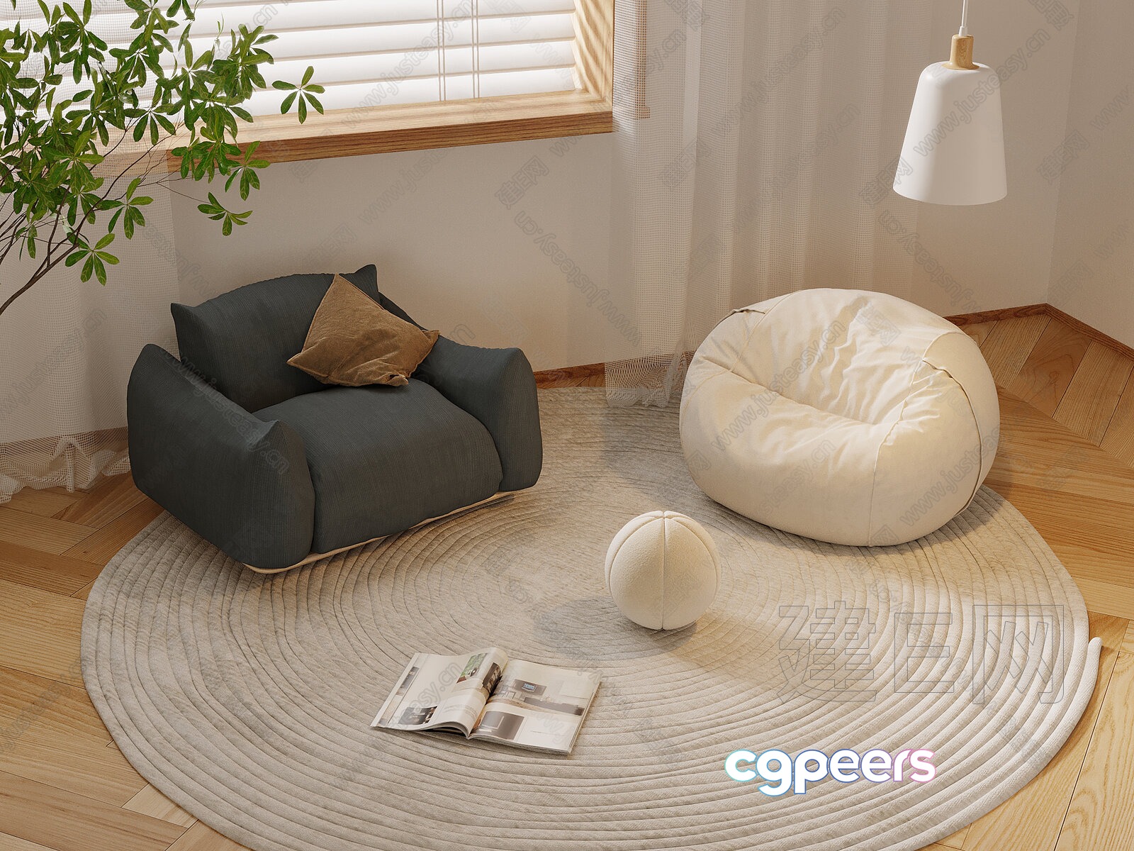 Cozy Living Room 3D Model - 16784 - VRAY Render