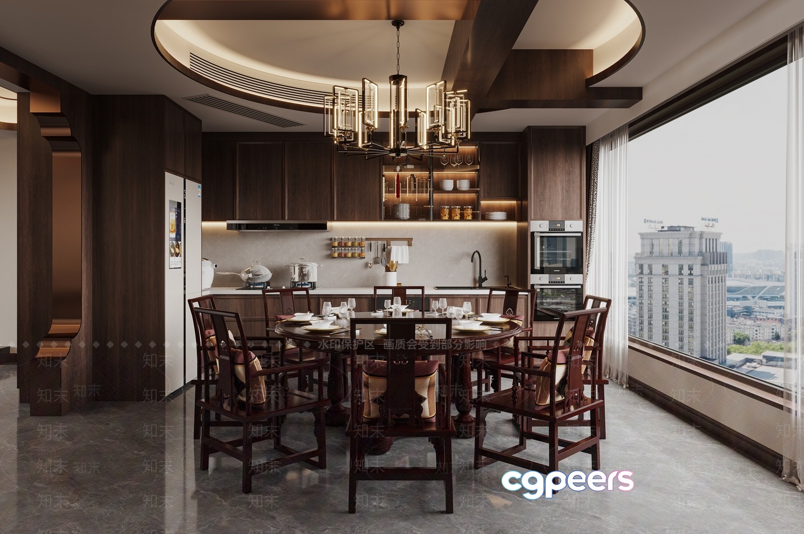 A Large Kitchen Table 3D Model - 17579 - VRAY Render A Large Kitchen Table 3D Model - 17579 - VRAY Render