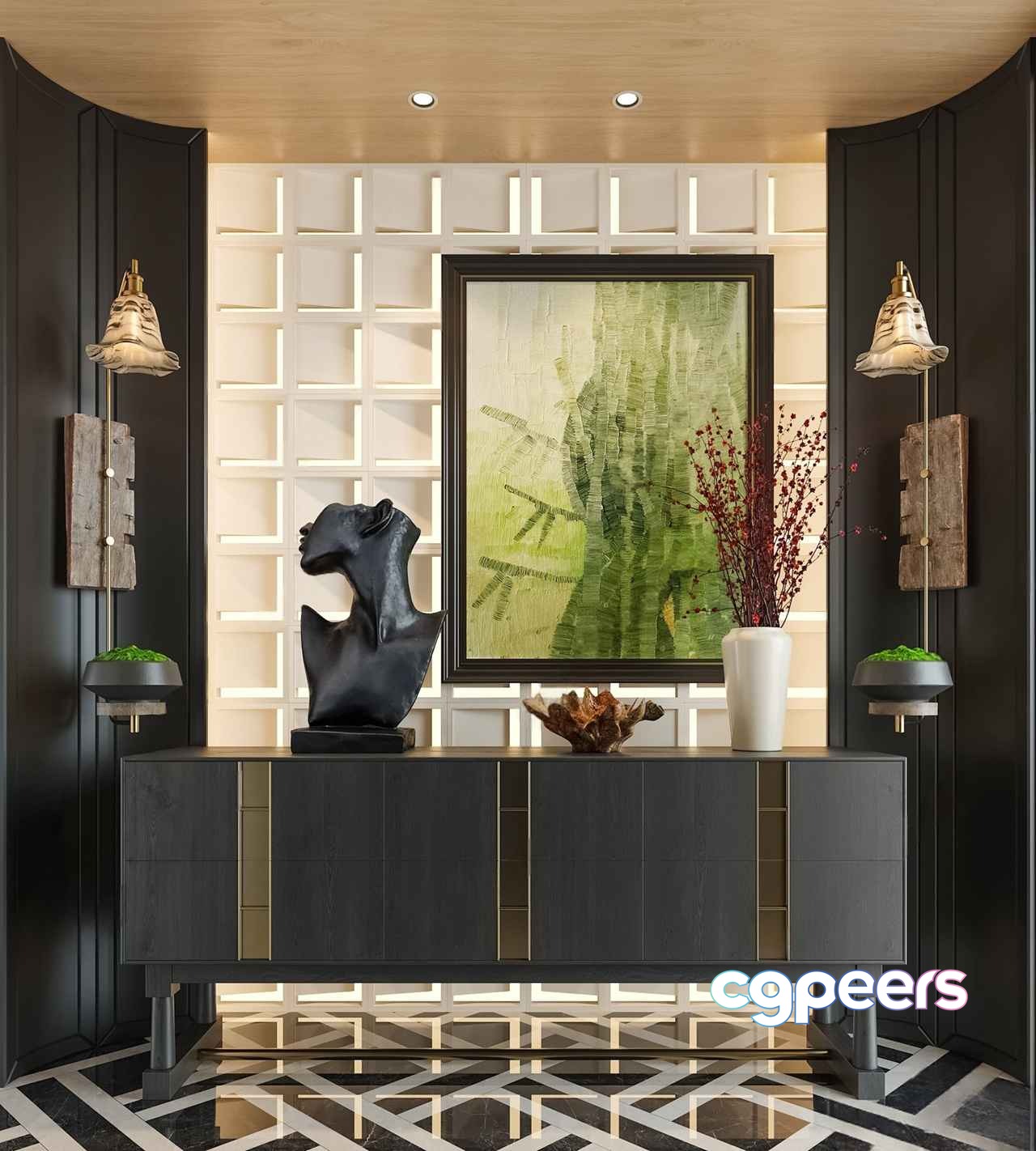 Modern Art Piece 3D Model - 9521 - VRAY Render