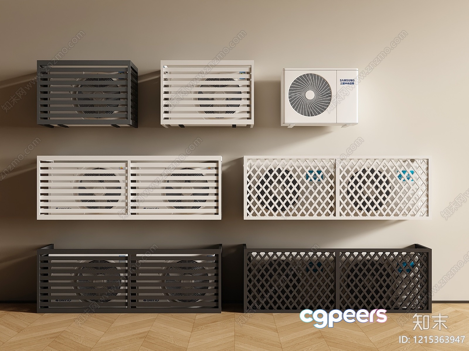 A Collection Of Air Conditioning Units 3D Model - 23233 - VRAY Render
