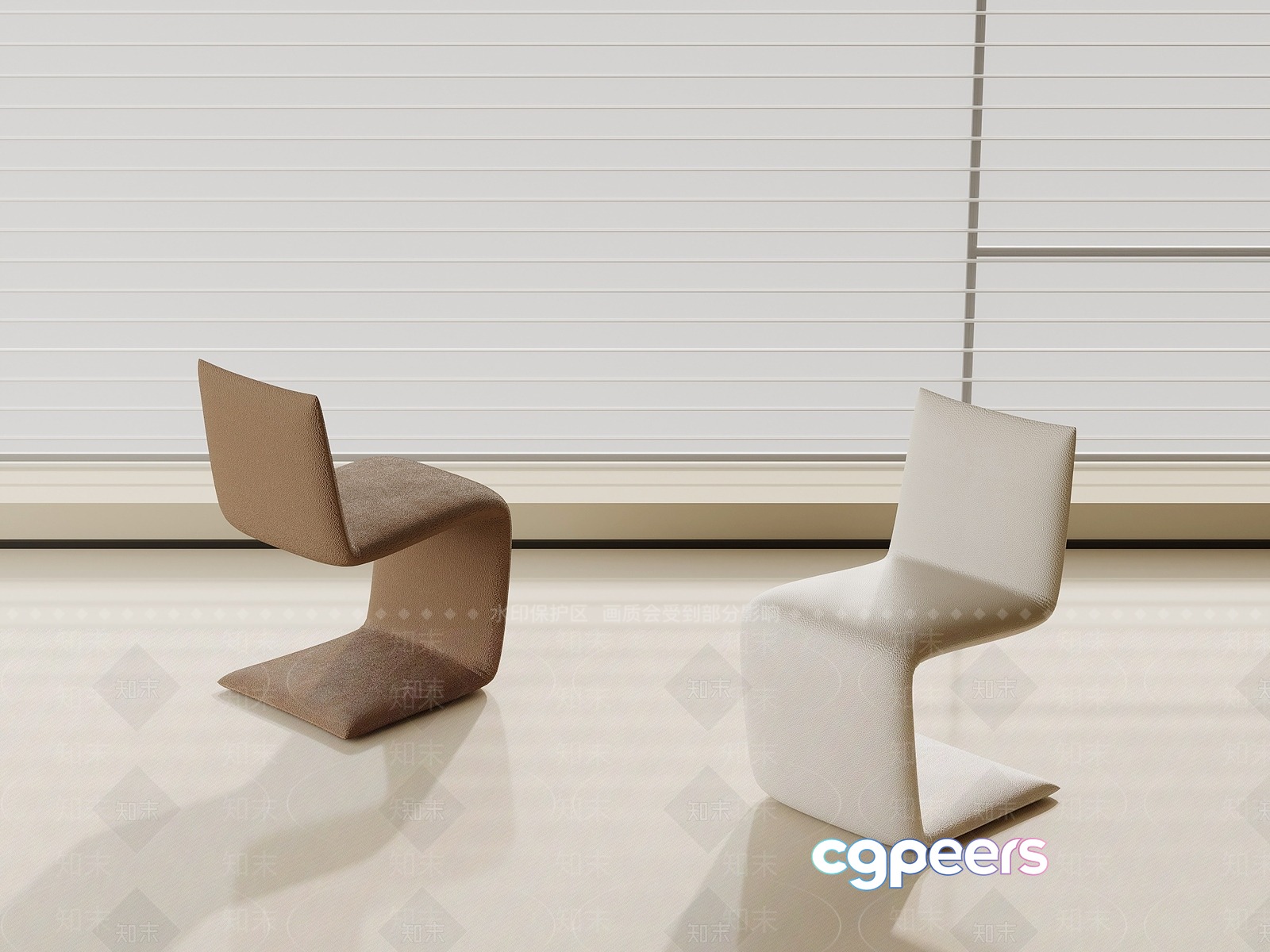 Modern Minimalist Chairs 3D Model - 15076 - VRAY Render