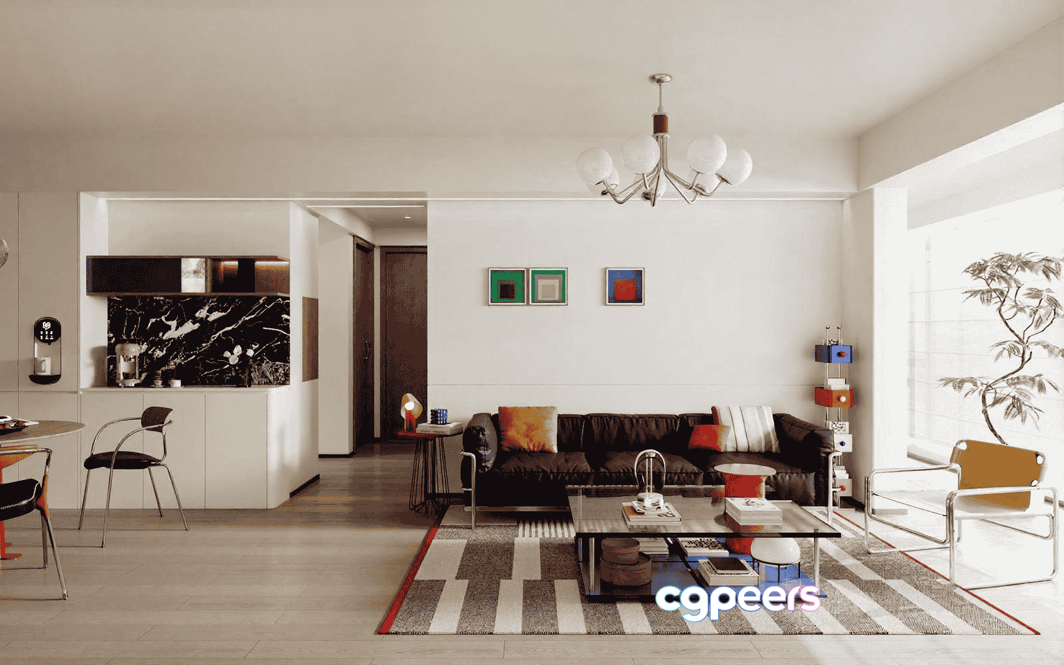 Modern Living Room 3D Model - 11586 - VRAY Render