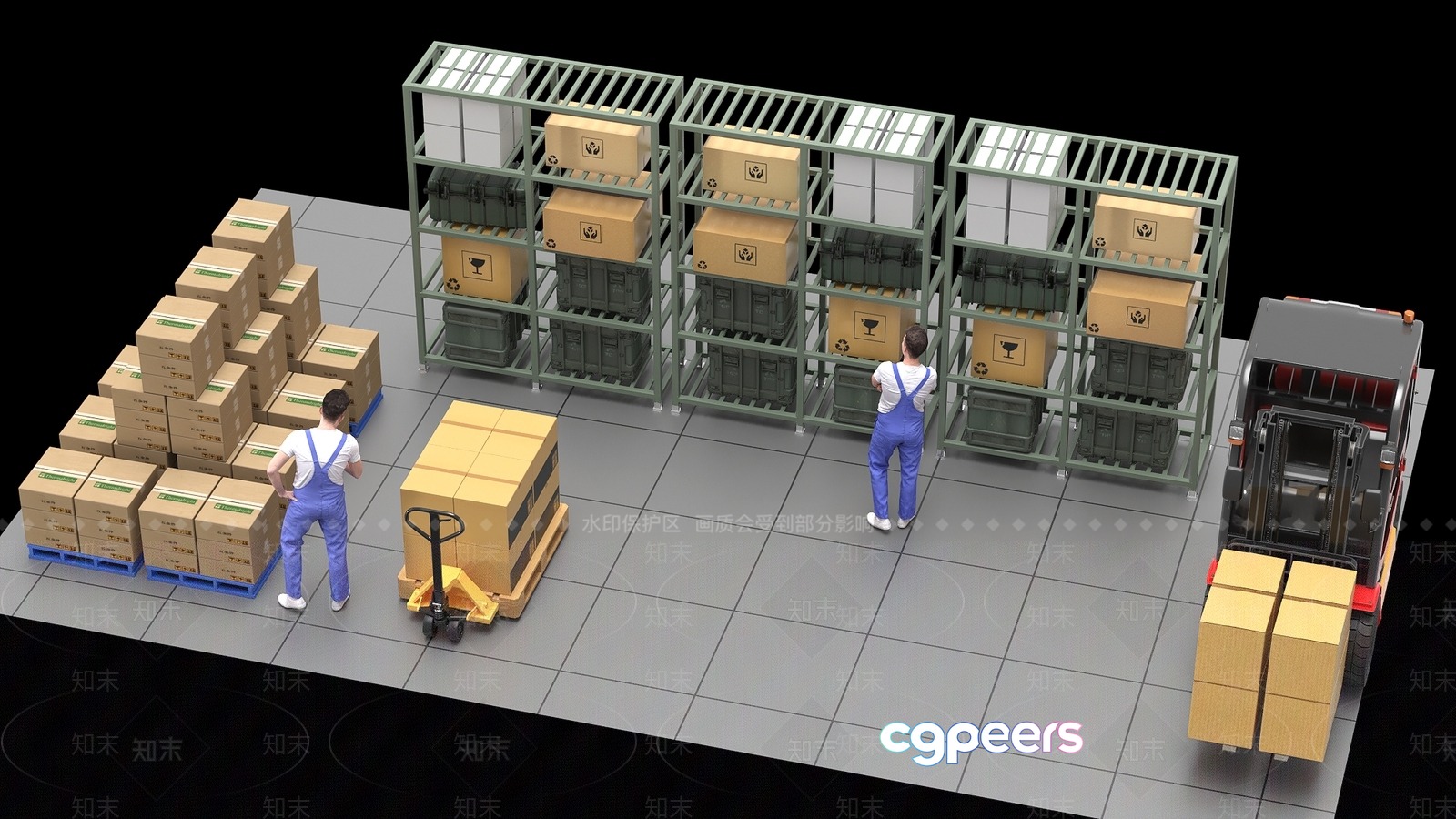 A Warehouse With Workers 3D Model - 10269 - VRAY Render A Warehouse With Workers 3D Model - 10269 - VRAY Render