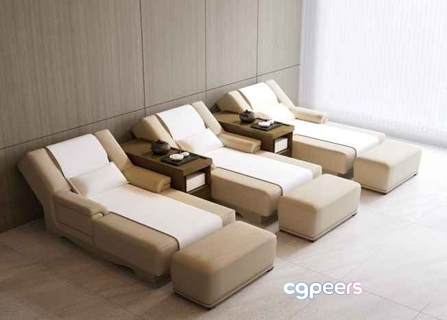 Modern Beige Massage Chairs 3D Model - 7985 - CORONA Render Modern Beige Massage Chairs 3D Model - 7985 - CORONA Render